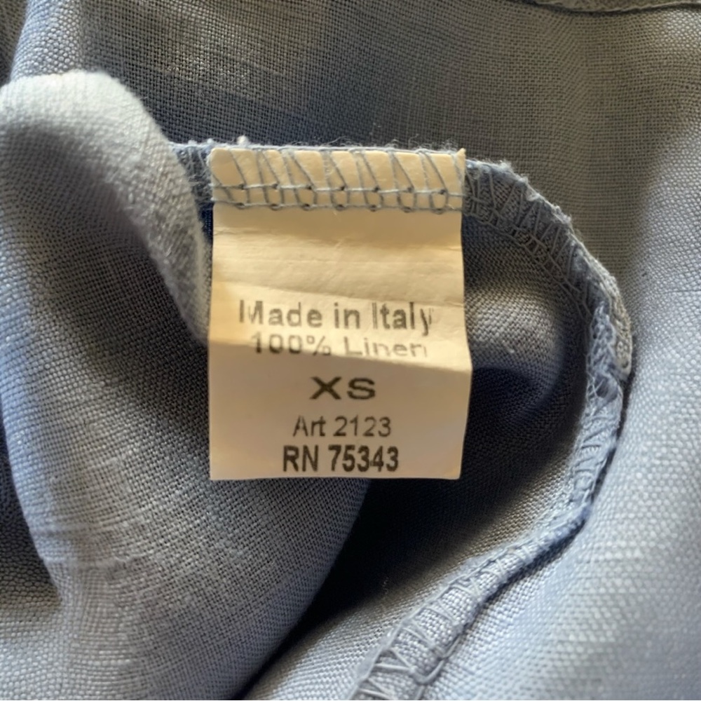Light Blue Italian Linen Dress - Picture 8 of 9
